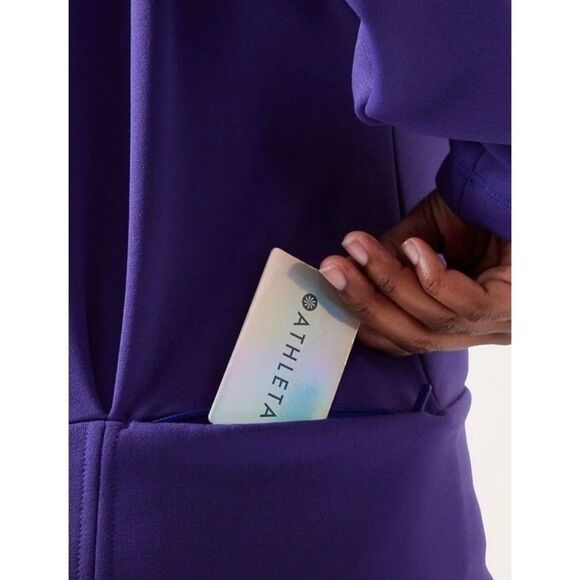 Athleta Altitude Polartec Half-Zip Sweatshirt Noble Blue M - Picture 3 of 12